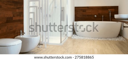Modern bathroom african style bathroom with exotic wood