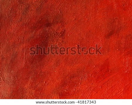Red textured oil on canvas painting background.