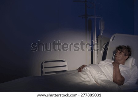 Terminally ill woman on a palliative care unit
