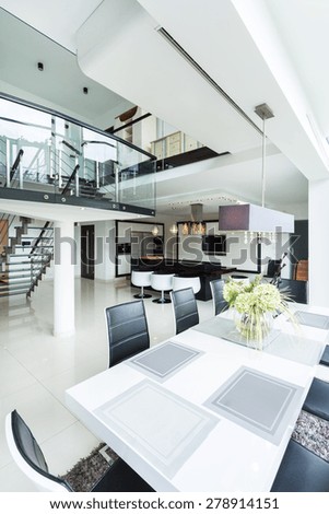 The luxurious and spacious interior of residence