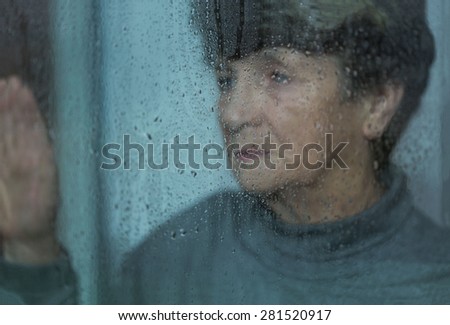 Elderly, sad and lonely women suffering from depression