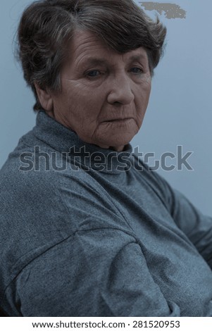 Portrait of depressed old and lonely women