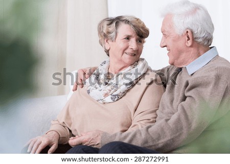 Happy people being in relationship in old age