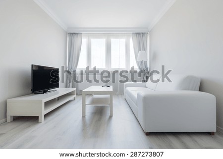 Interior of pure and clear sitting room