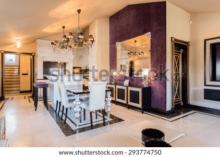 Luxury dining room in baroque house