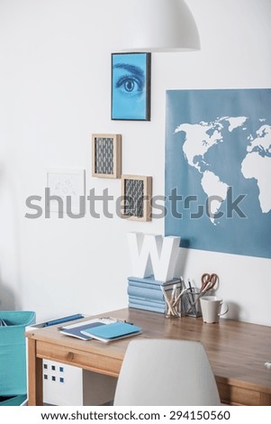 Modern place for study in teenager\'s room