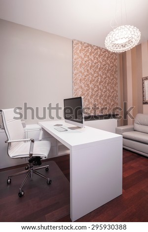 Vertical view of modern workspace at home