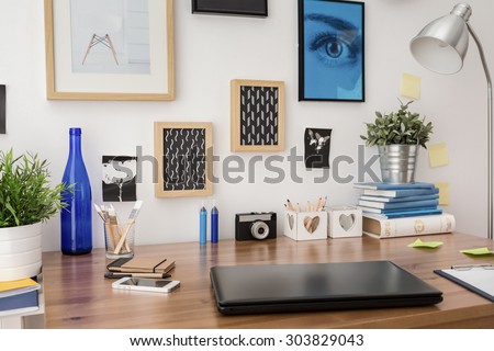 Horizontal view of designed place for study