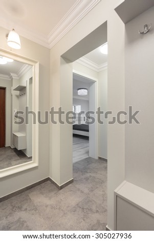 Photo of white spacious corridor in modern flat