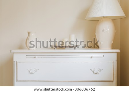 Stylish chest of drawers in the bedroom
