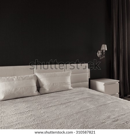 Comfortable marriage bed in luxury elegant bedroom