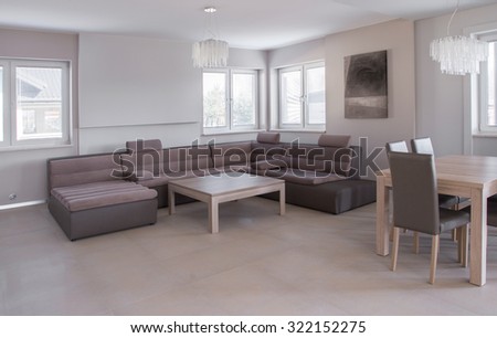 Picture of luxurious leather sofa set in new salon