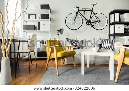 Interior of contemporary living room for hipster