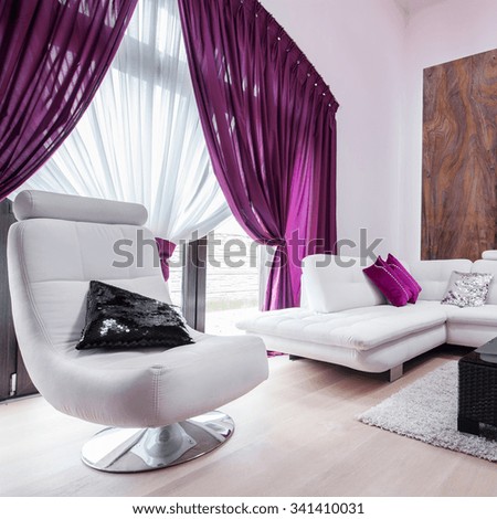 Designed sofa and chair in luxury lounge