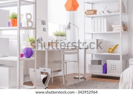 Image of cosy white design room interior
