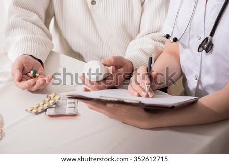 Photo of prescription for medicines for ill patient
