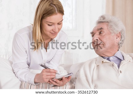 Picture of rich elderly man with private carer