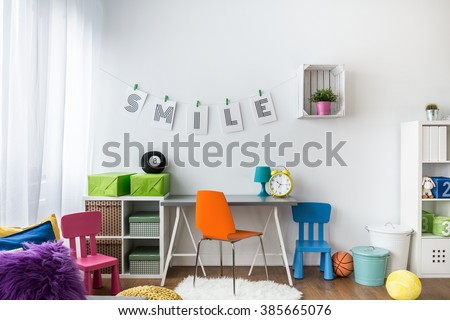 Shot of a colorful room for children