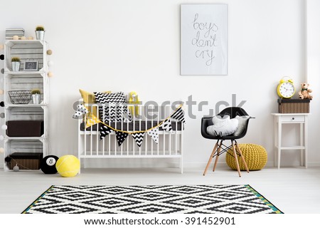 Picture of a modern baby room designed in scandi style