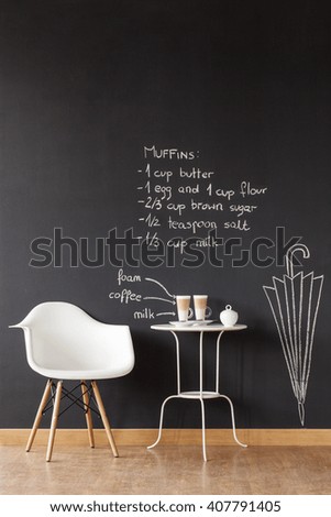 Shot of a modern room with a chalkboard wall