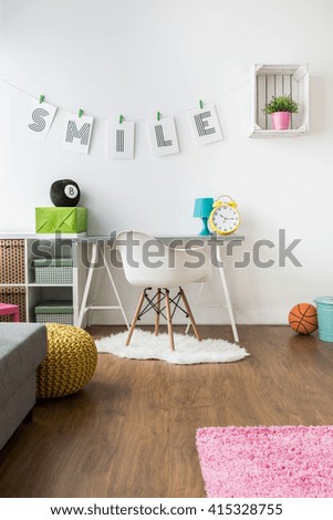 Color and positive energy in spacious kids room