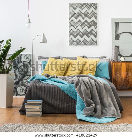 Picture of cozy bedroom in modern style
