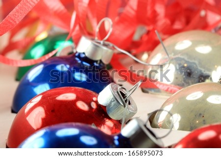 Metallic and glass Christmas ball ornaments