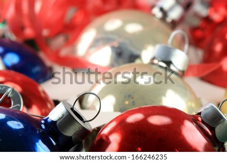 Metallic and glass Christmas ball ornaments