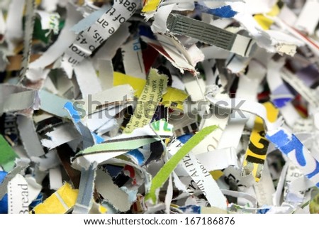 Shredded Documents - Business Security Background/Recycling