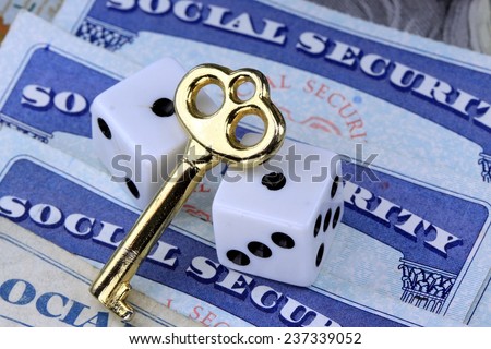 The key to social security benefits - Retirement income concept