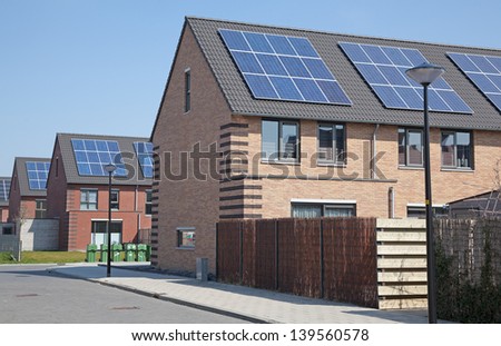 Solar panels on newly build houses