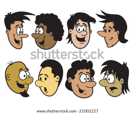 funny cartoon faces. Editable Cartoon Faces
