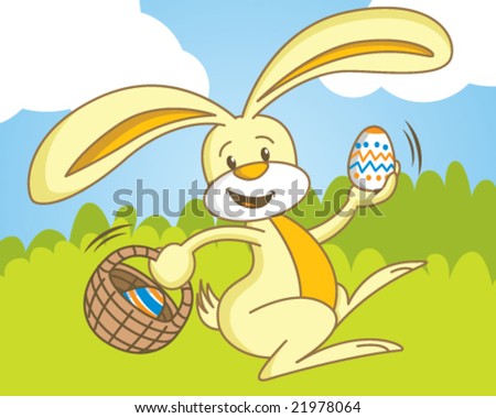 easter bunnies and eggs. stock vector : Easter Bunny
