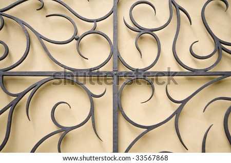 Old iron gate element