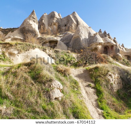 Church or Home Carved into Unique Rock Formation, Resembling Fairy Tale Home, in Cappadocia, Turkey