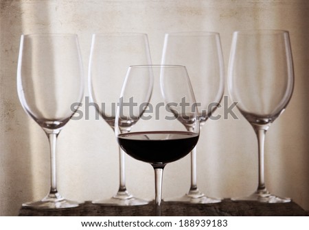 Artwork  in vintage  style,  wine