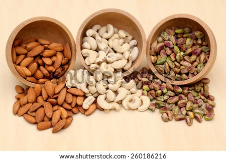 Almond,cashew and pistachios