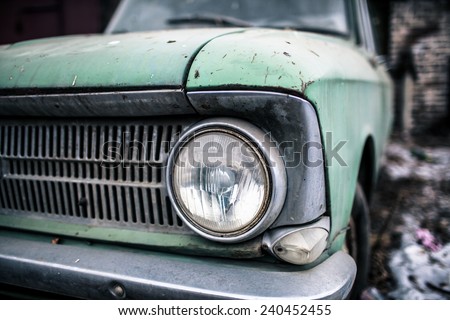 Retro car rusty old russian car classic
