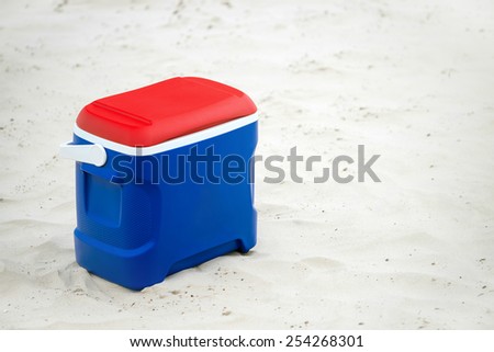 Esky cooler box in Australian Flag colors on the grass