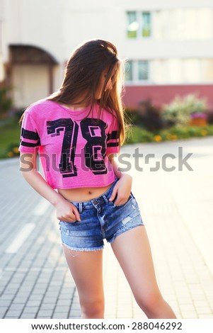 cute sexy sporty girl outdoors