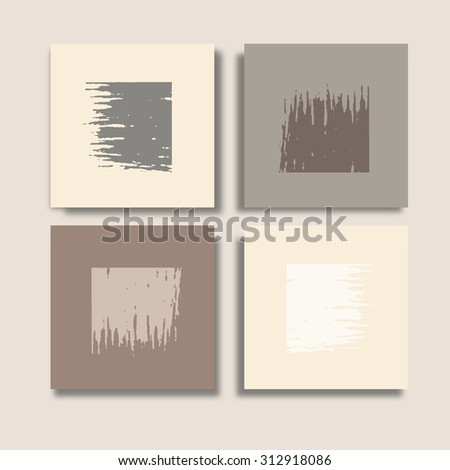 set of creative cards with abstract hand drawn textures