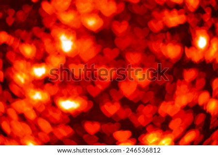 Red heart lights in the dark