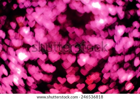 Pink heart lights in the dark