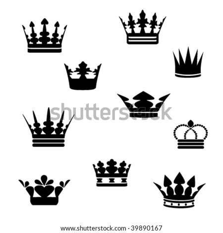 Vector Black Crowns - 39890167 : Shutterstock