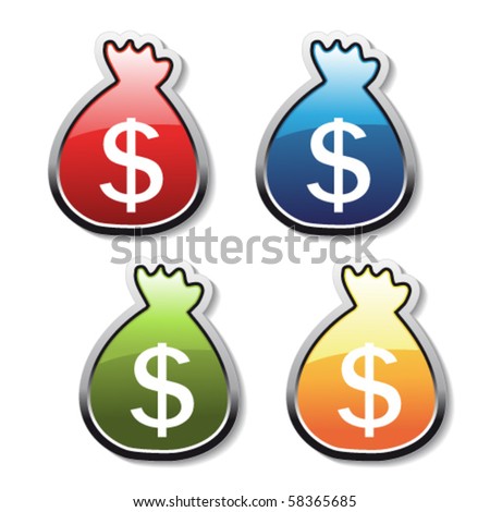 money symbol. stock vector : Vector buttons of money symbol