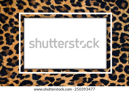 frame with a leopard pattern with  white background