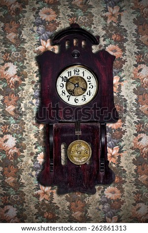 old pendulum clock in retro style