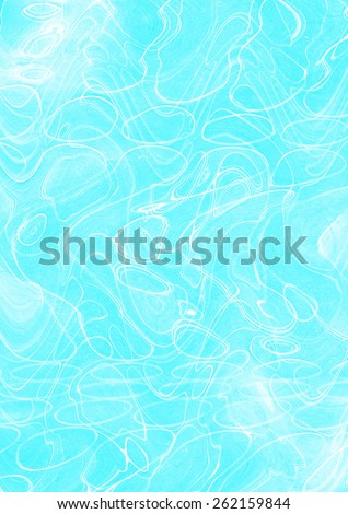 A swimming pool water texture, with circles in the water and sun reflections, water waves and ripples, mixed technique