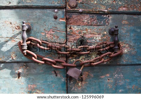 Background with chain and lock