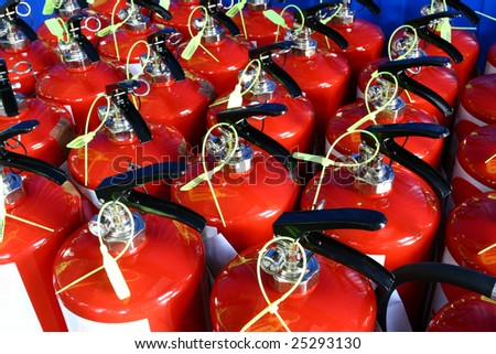group of fire extinguishers